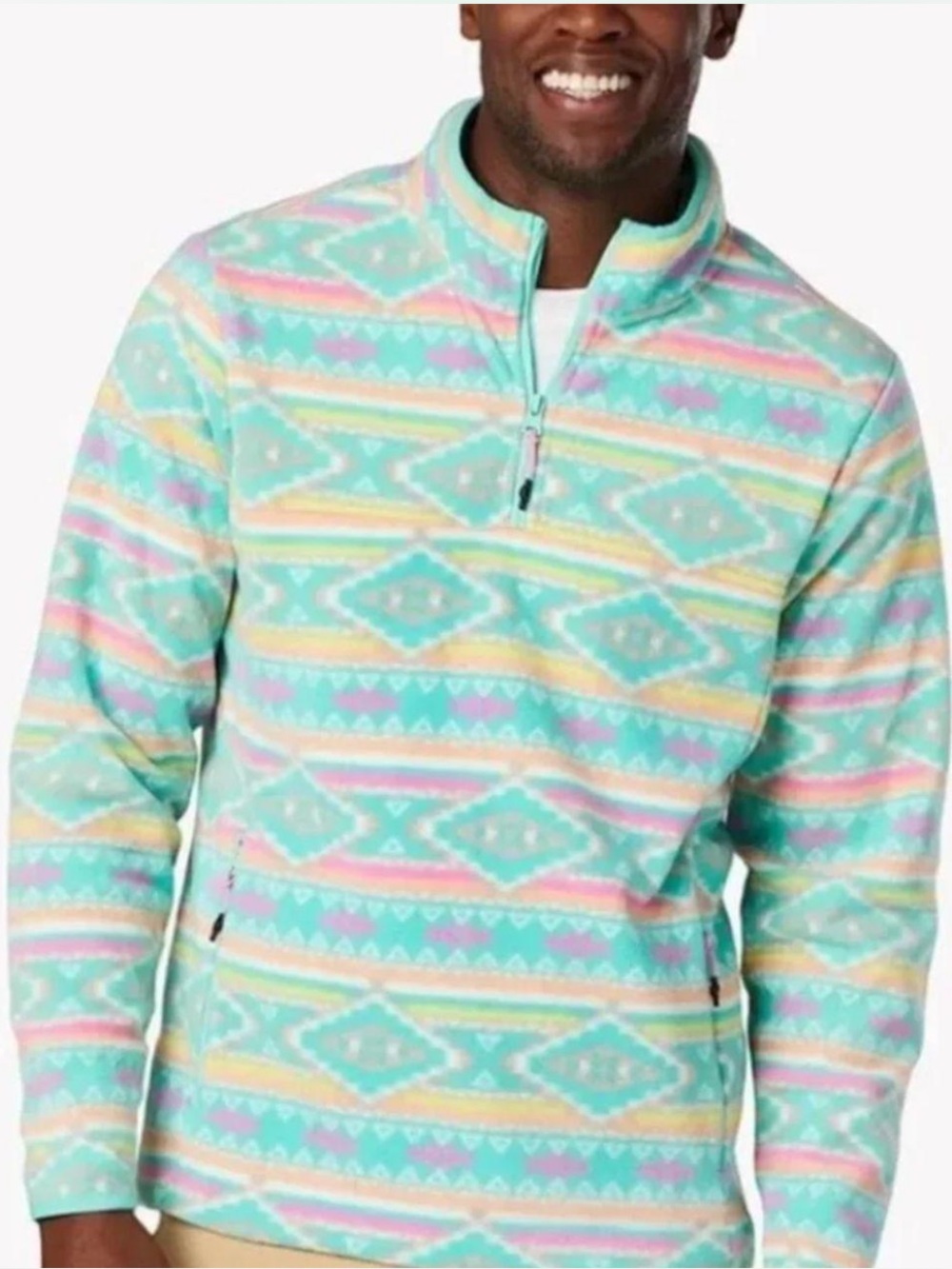 Chubbies "The Flame Commander" quart-zip fleece pullover,.